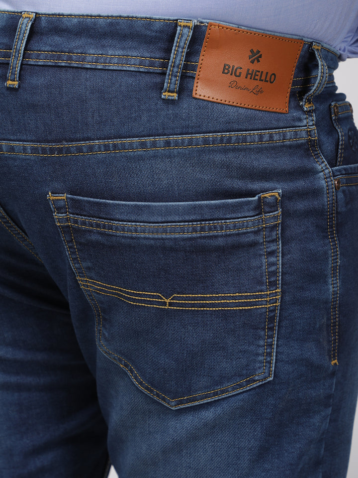 PLUS SIZE KEVIN FIT DEEP INDIGO WASH STRETCH JEANS FOR MEN | XL-7XL