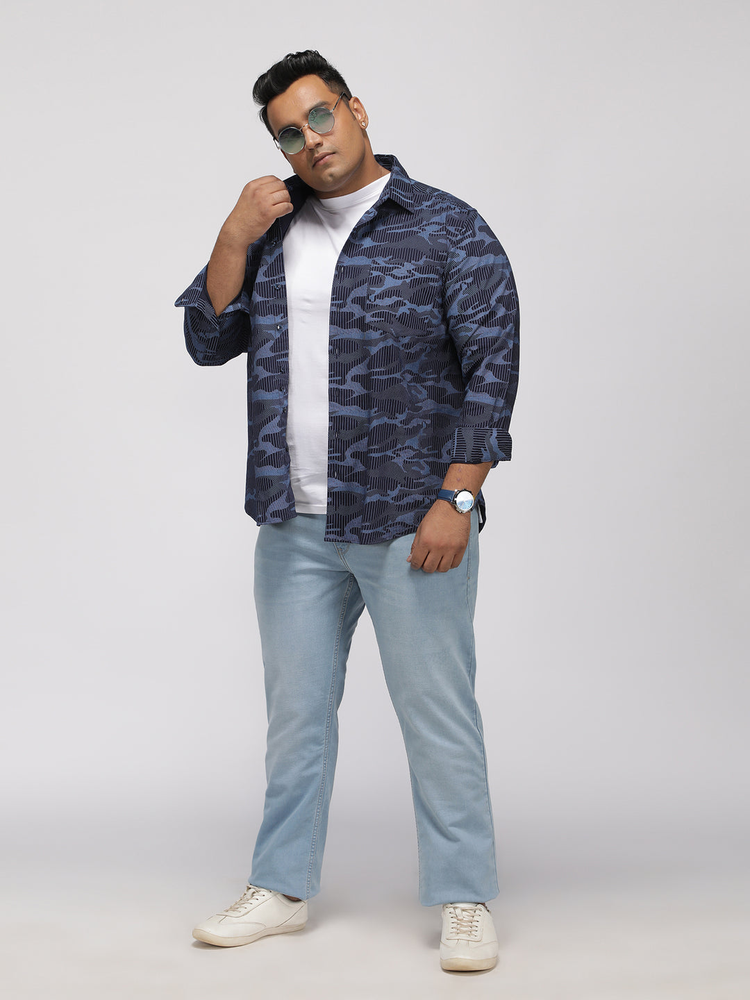 PLUS SIZE MEN’S STRETCHABLE KEVIN FIT JEANS – ICE BLUE WASH | XL-7XL