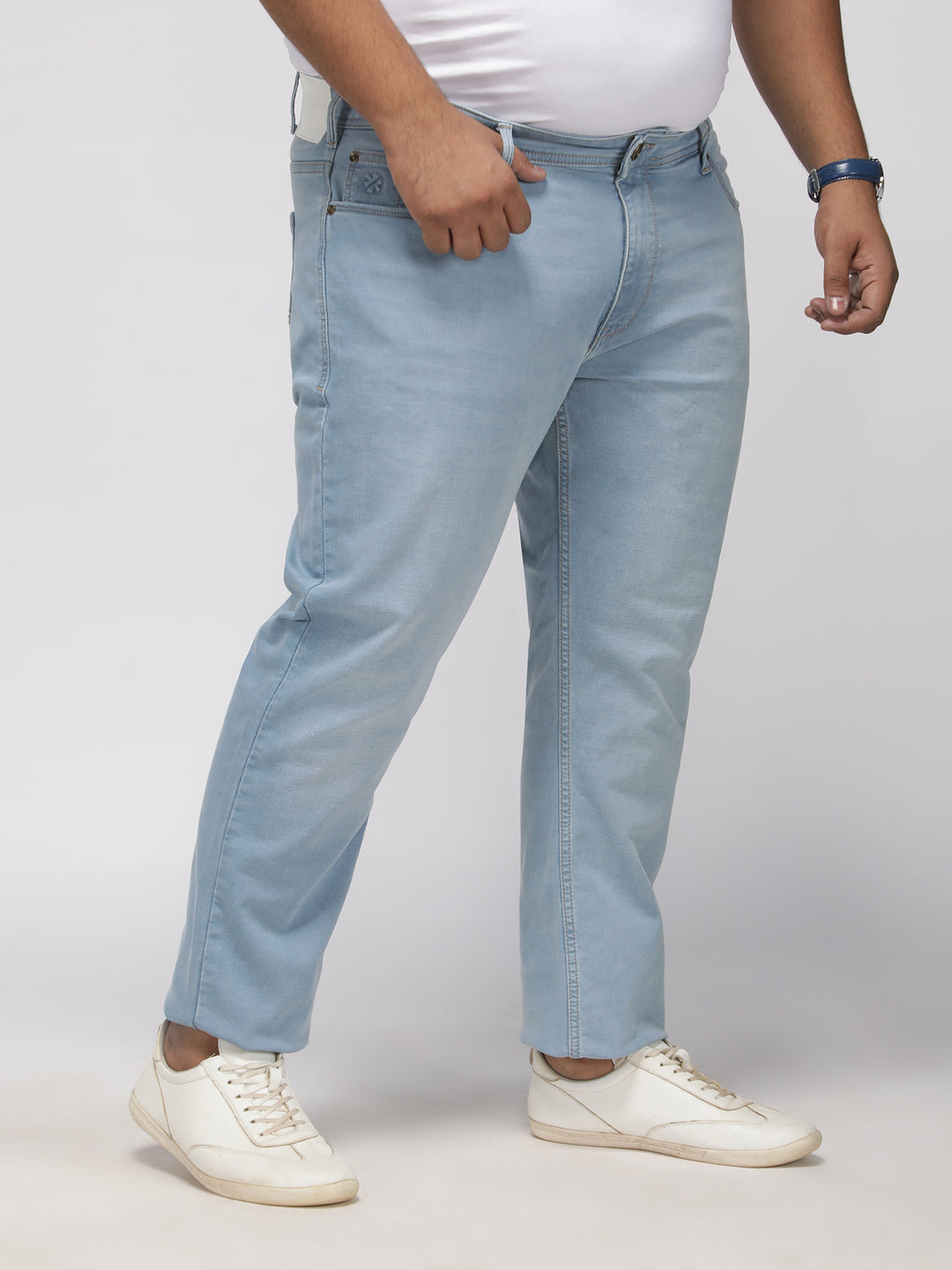 PLUS SIZE MEN’S STRETCHABLE KEVIN FIT JEANS – ICE BLUE WASH | XL-7XL