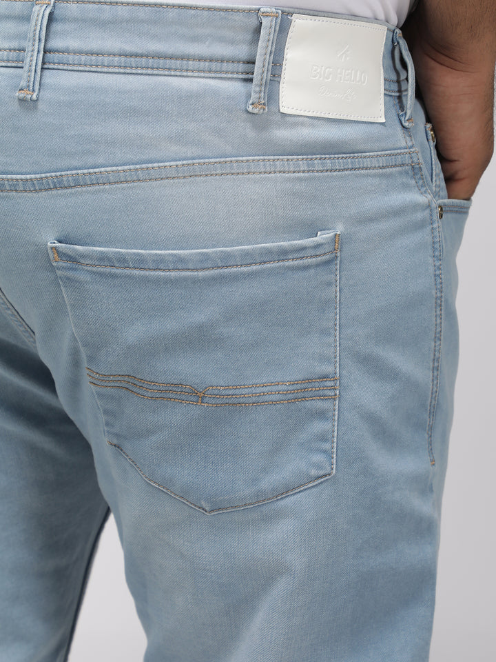 PLUS SIZE MEN’S STRETCHABLE KEVIN FIT JEANS – ICE BLUE WASH | XL-7XL