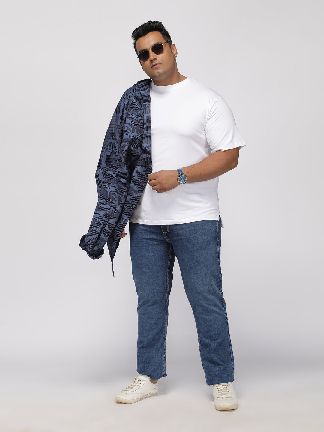 PLUS SIZE MEN’S STRETCHABLE KEVIN FIT JEANS – DARK CLOUD BLUE WASH | XL-7XL