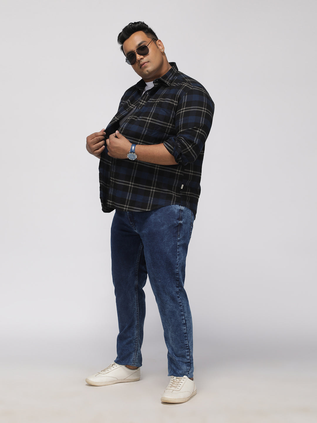 PLUS SIZE MEN’S STRETCHABLE KEVIN FIT JEANS – TRUE BLUE FROST WASH | XL-7XL