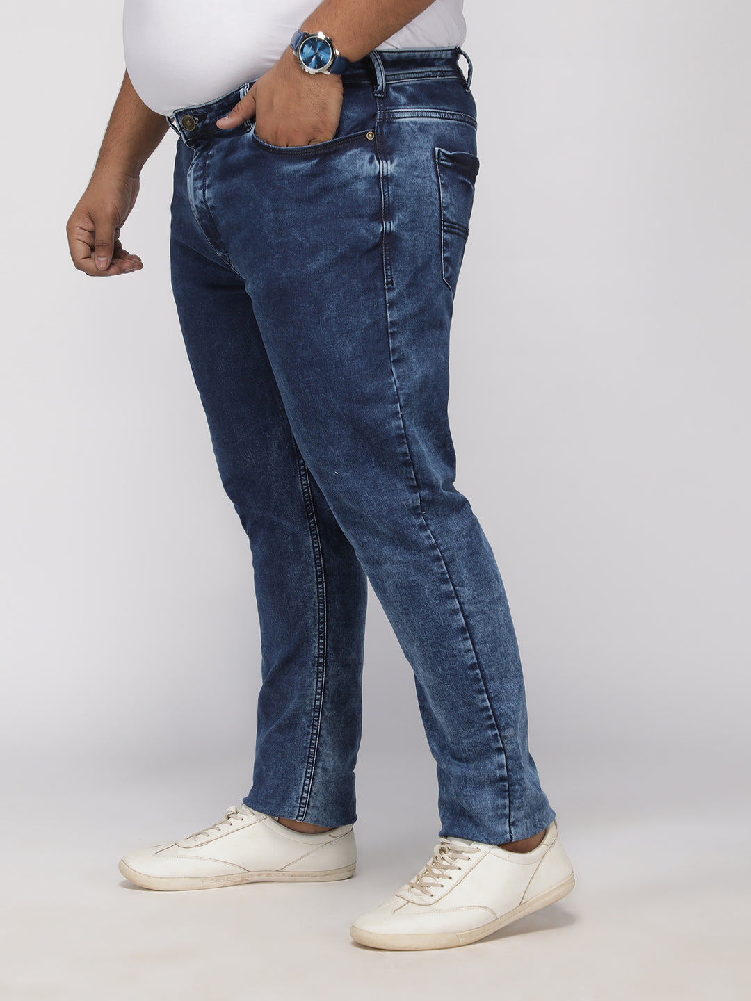 PLUS SIZE MEN’S STRETCHABLE KEVIN FIT JEANS – TRUE BLUE FROST WASH | XL-7XL