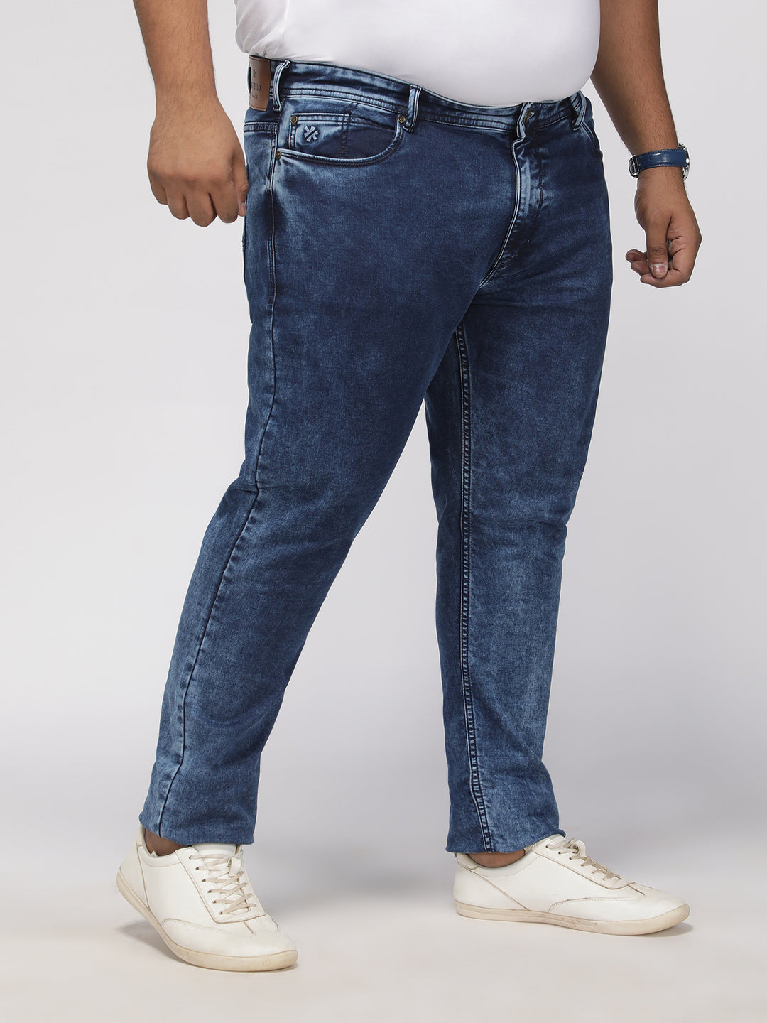 PLUS SIZE MEN’S STRETCHABLE KEVIN FIT JEANS – TRUE BLUE FROST WASH | XL-7XL
