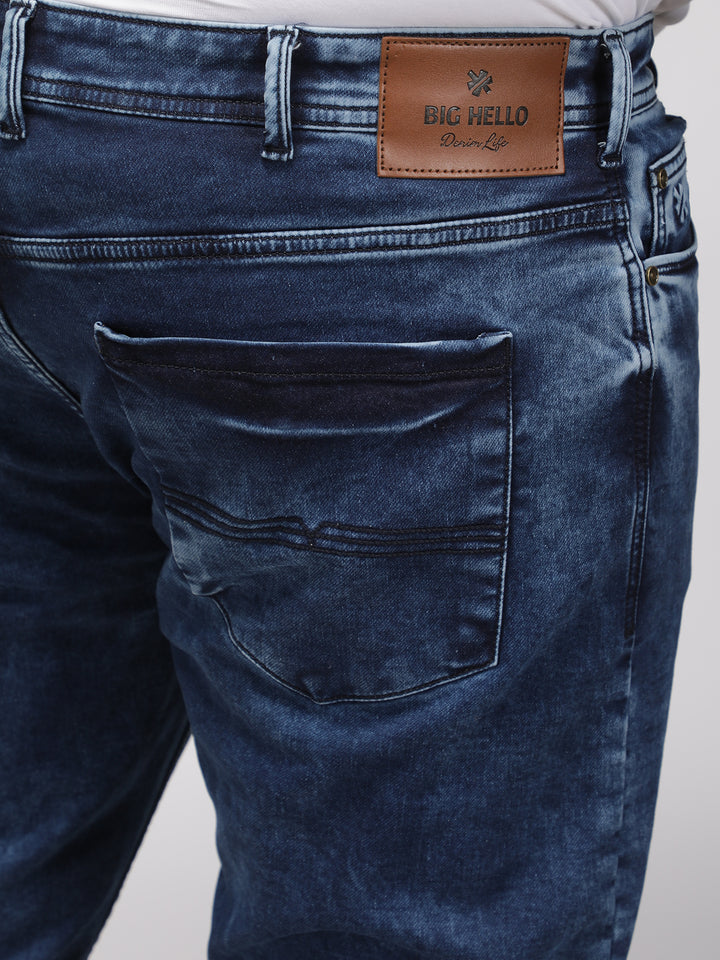 PLUS SIZE MEN’S STRETCHABLE KEVIN FIT JEANS – TRUE BLUE FROST WASH | XL-7XL