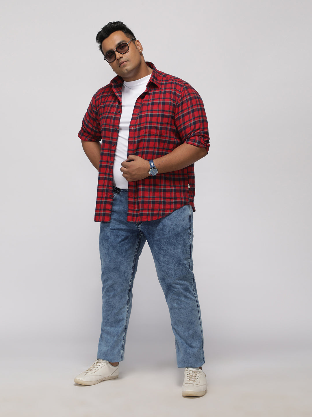 PLUS SIZE MEN’S STRETCHABLE ZACH FIT JEANS – FROSTED ACID WASH | XL-7XL