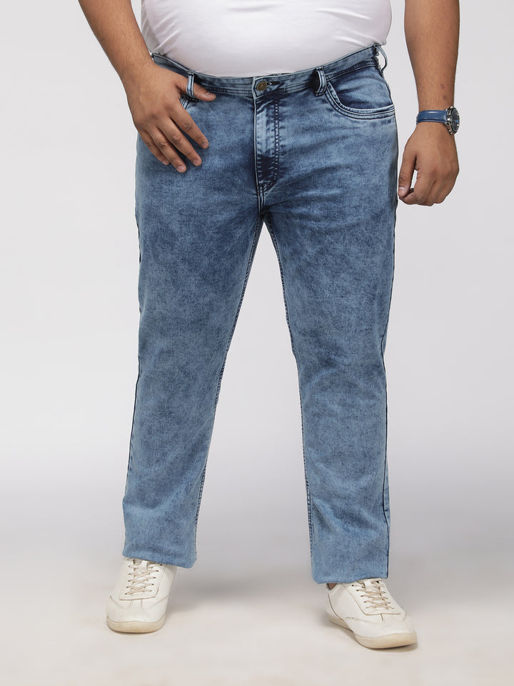 PLUS SIZE MEN’S STRETCHABLE ZACH FIT JEANS – FROSTED ACID WASH | XL-7XL