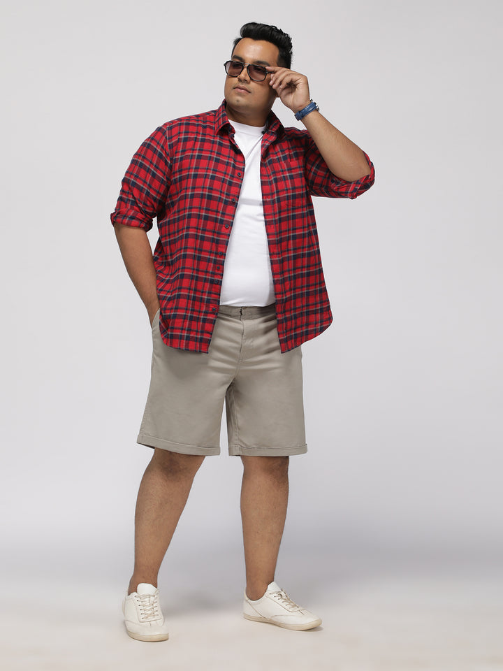 PLUS SIZE SOLID TWILL HOLIDAY CITY SHORTS FOR MEN | XL-7XL