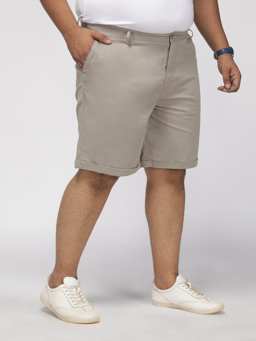 PLUS SIZE SOLID TWILL HOLIDAY CITY SHORTS FOR MEN | XL-7XL