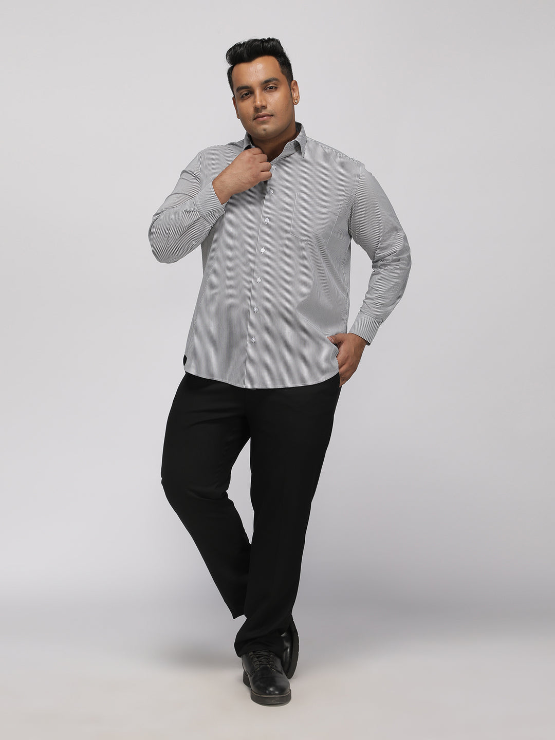 PLUS SIZE HALLMARK FOUR WAY STRETCH STRIPE SHIRT FOR MEN | XL-7XL