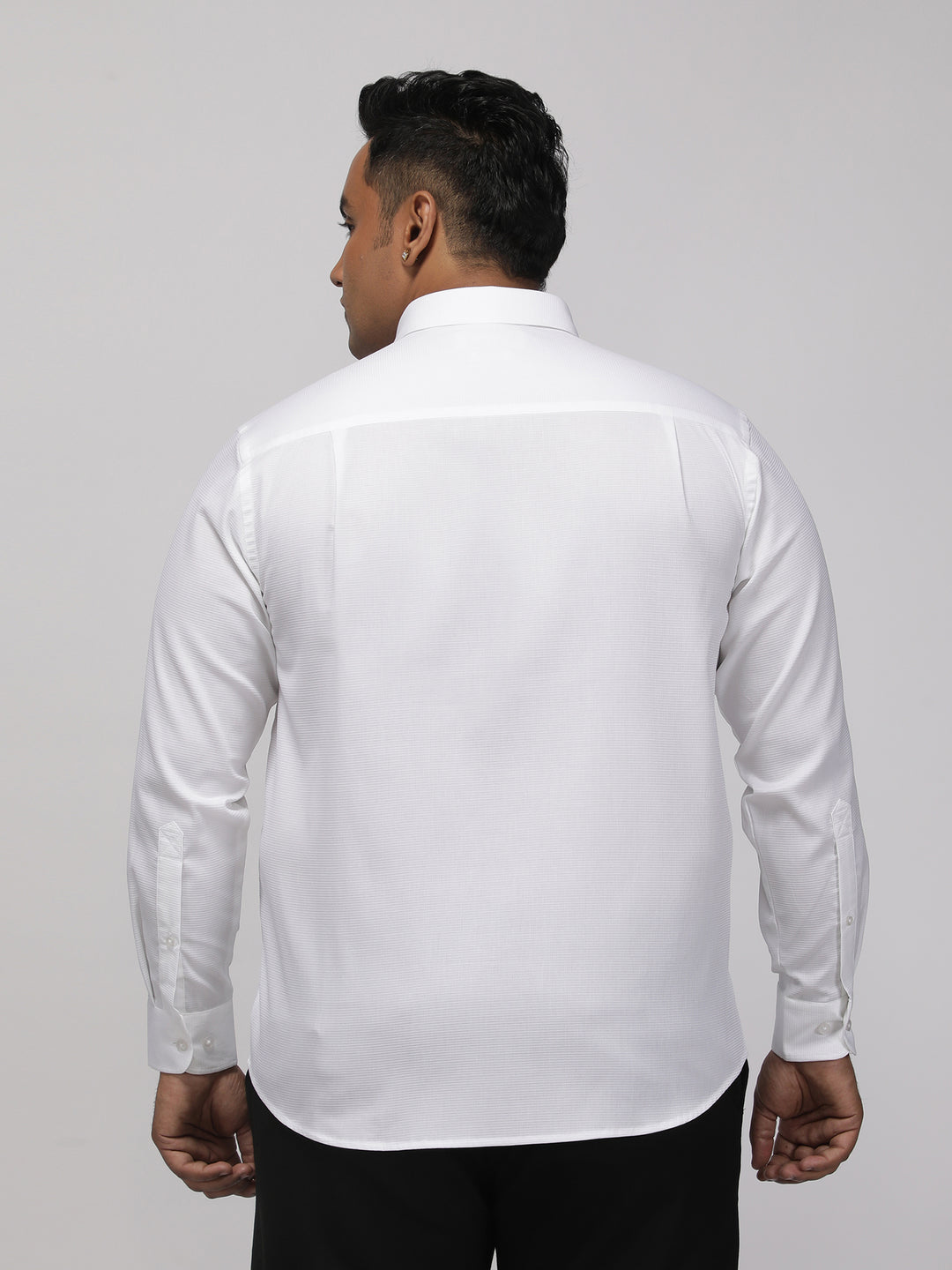 PLUS SIZE HALLMARK DURALAST WHITE STRUCTURE STRETCH SHIRT FOR MEN | XL-7XL