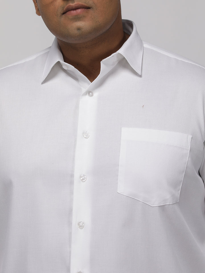 PLUS SIZE HALLMARK DURALAST WHITE STRUCTURE STRETCH SHIRT FOR MEN | XL-7XL