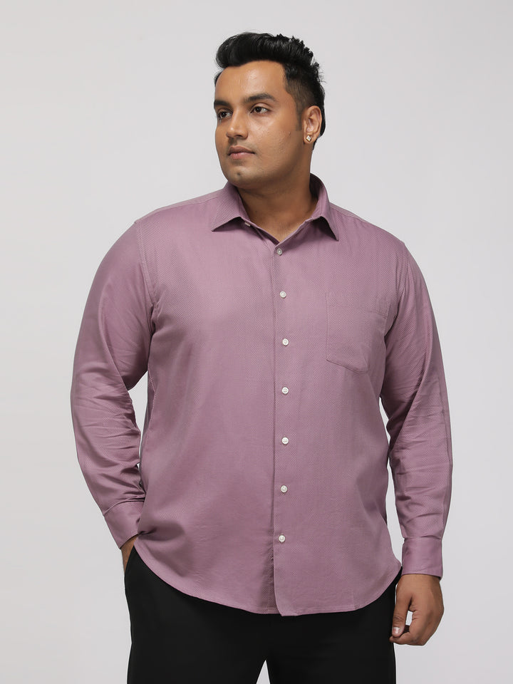 PLUS SIZE FESTIVE TENCEL COTTON STRUCTURE SOLID EVENING SHIRT FOR MEN | XL-7XL