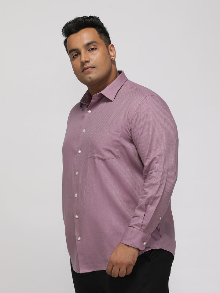 PLUS SIZE FESTIVE TENCEL COTTON STRUCTURE SOLID EVENING SHIRT FOR MEN | XL-7XL