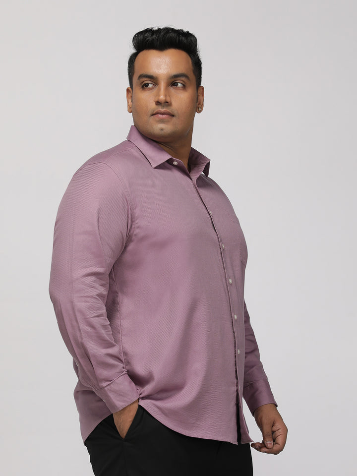 PLUS SIZE FESTIVE TENCEL COTTON STRUCTURE SOLID EVENING SHIRT FOR MEN | XL-7XL