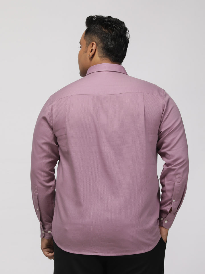 PLUS SIZE FESTIVE TENCEL COTTON STRUCTURE SOLID EVENING SHIRT FOR MEN | XL-7XL