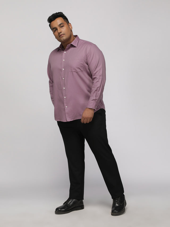 PLUS SIZE FESTIVE TENCEL COTTON STRUCTURE SOLID EVENING SHIRT FOR MEN | XL-7XL