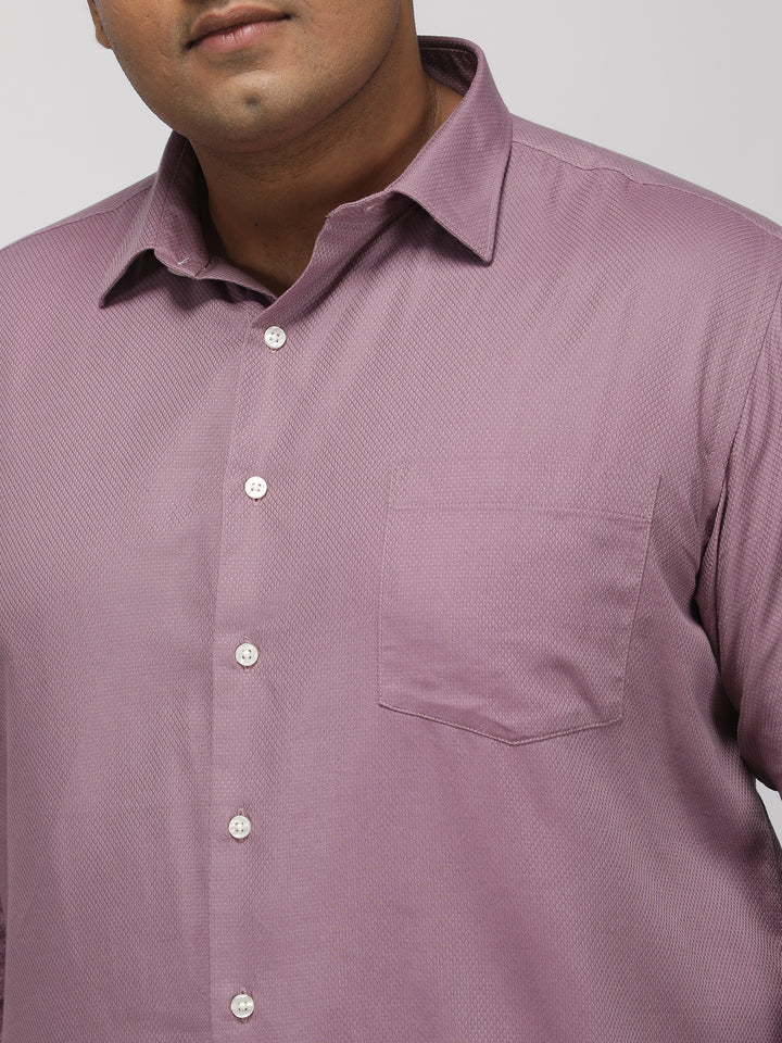 PLUS SIZE FESTIVE TENCEL COTTON STRUCTURE SOLID EVENING SHIRT FOR MEN | XL-7XL
