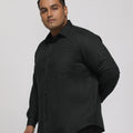PLUS SIZE FESTIVE TENCEL COTTON STRUCTURE SOLID EVENING SHIRT FOR MEN | XL-7XL