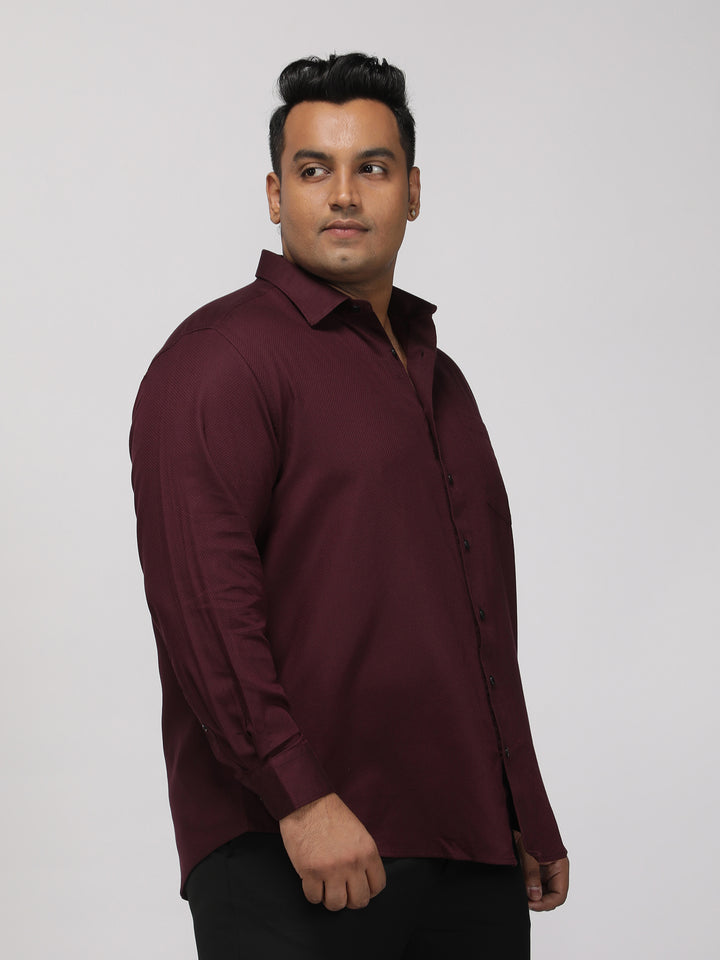 PLUS SIZE FESTIVE TENCEL COTTON STRUCTURE SOLID EVENING SHIRT FOR MEN | XL-7XL