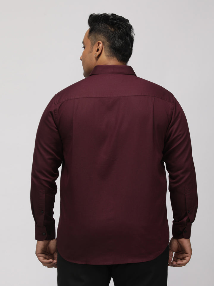 PLUS SIZE FESTIVE TENCEL COTTON STRUCTURE SOLID EVENING SHIRT FOR MEN | XL-7XL