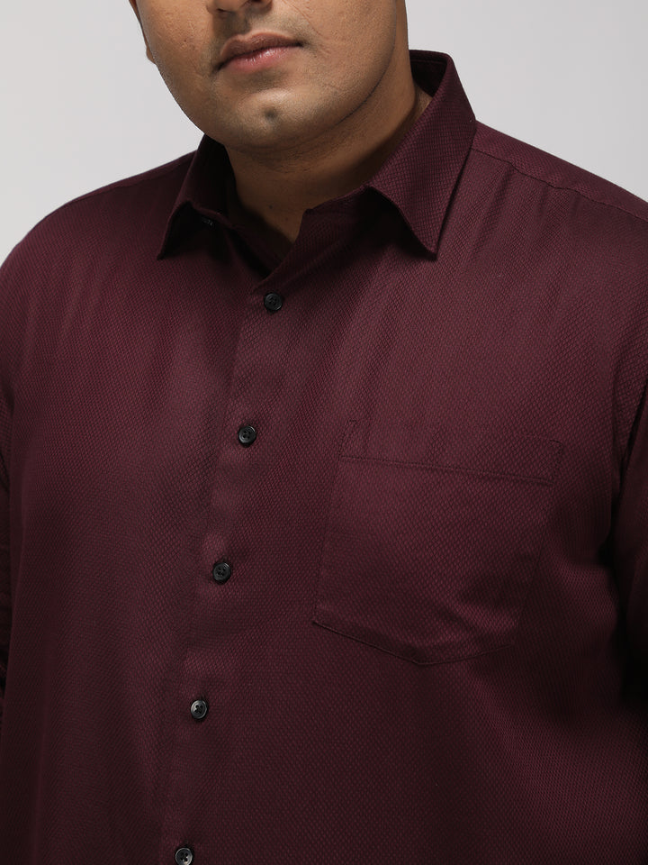 PLUS SIZE FESTIVE TENCEL COTTON STRUCTURE SOLID EVENING SHIRT FOR MEN | XL-7XL