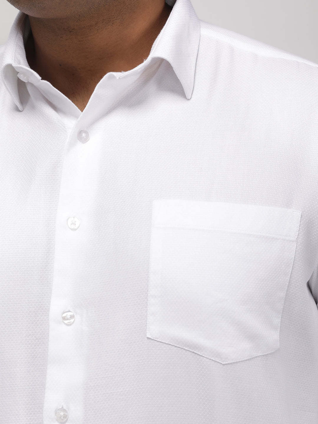 PLUS SIZE FESTIVE TENCEL COTTON STRUCTURE SOLID EVENING SHIRT FOR MEN | XL-7XL