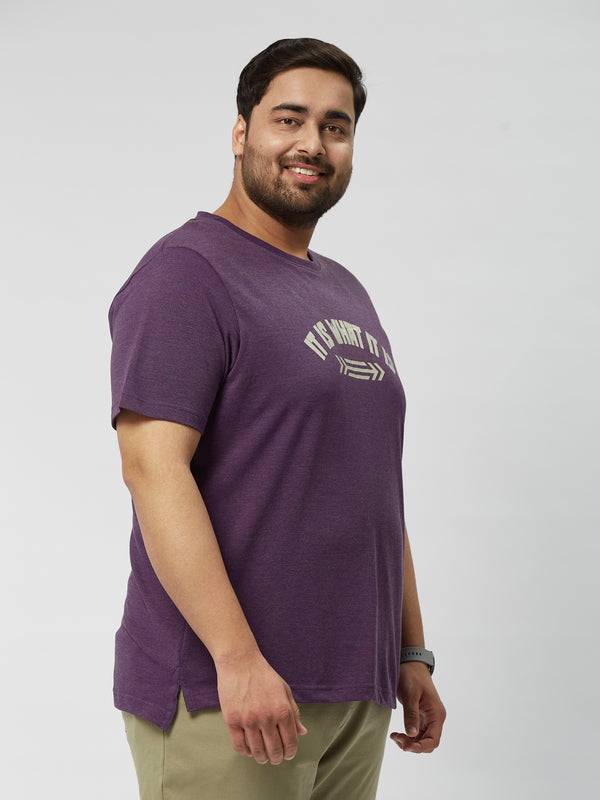 Plus Size Mélange Crew Neck T-Shirt | XL-7XL