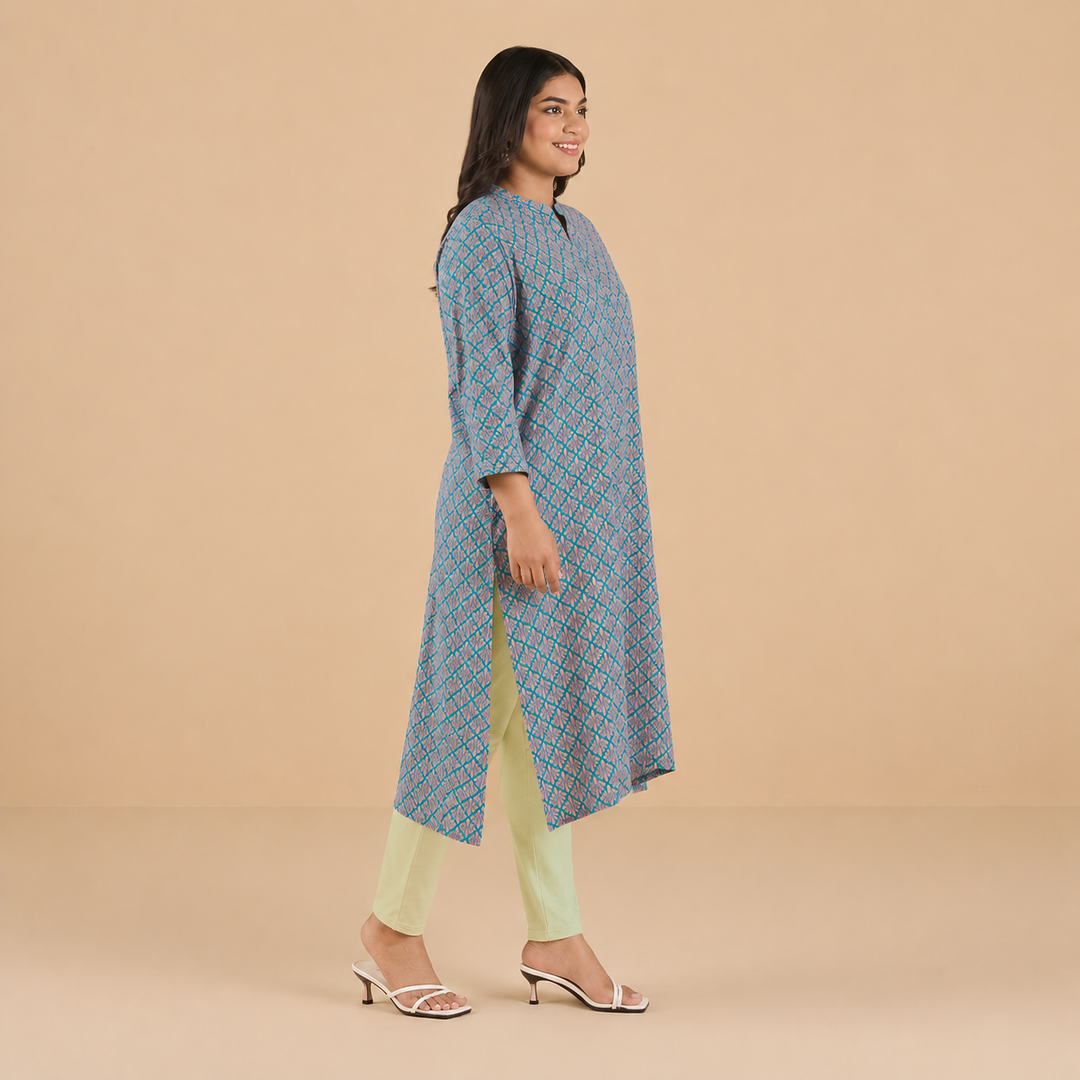 Plus Size Printed Cotton Kurta | XL-7XL