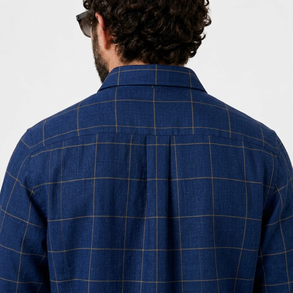 PLUS SIZE LINEN CHECK SHIRT FOR MEN | XL-7XL
