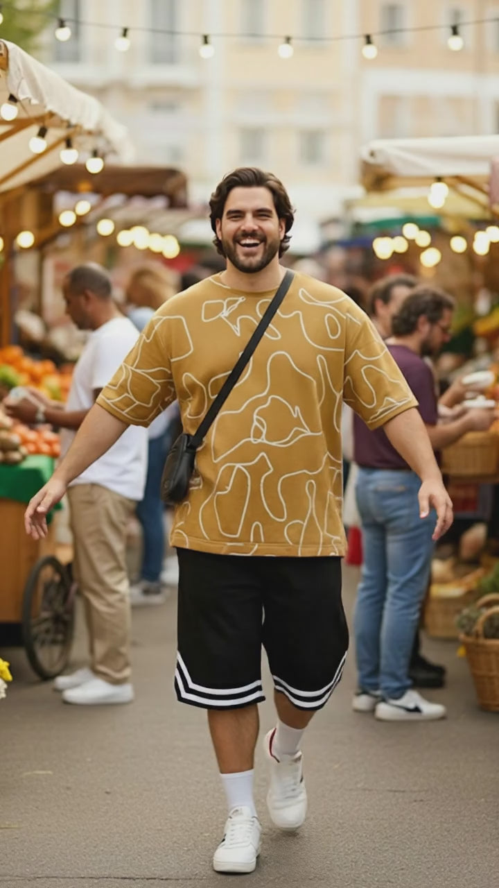 PLUS SIZE  PRINTED HANGOUT T-SHIRT FOR MEN | XL-7XL